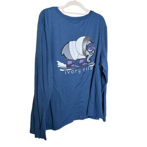 Ivory Ella blue‎ long sleeve woolly mammoth snowboarding winter shirt